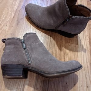 Lucky Brand: beige suede booties